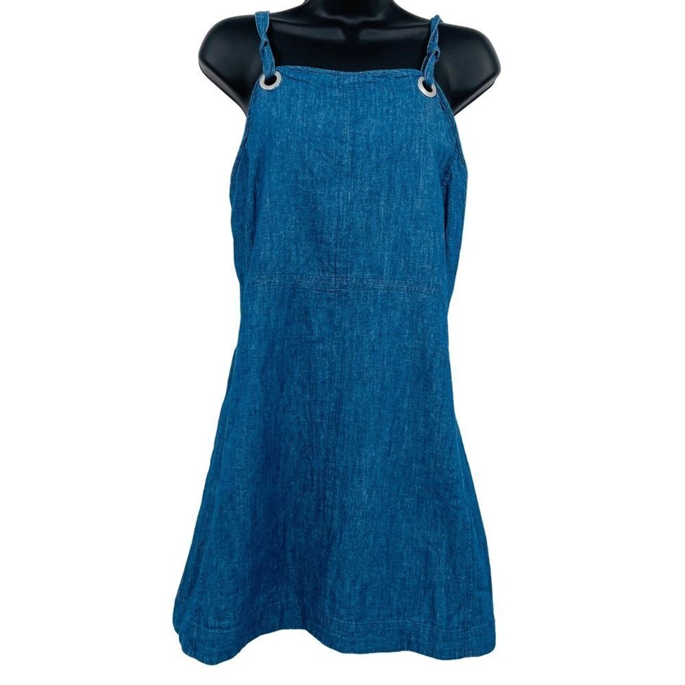 Rag & Bone Women's Blue Chambray Mini Dress Jumper Size 6 Square Neckline‎